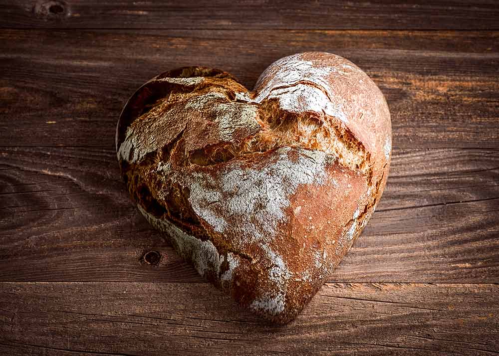 Heart shaped bread