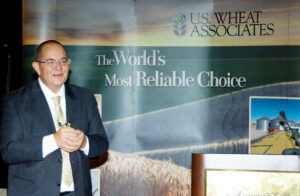 Peter Lloyd speaking at a U.S. Wheat Associates conference