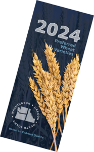 front cover of a brochure with wheat stalks that says "2024 Preferred Wheat Varieties"