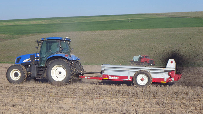 tractor in wheat field