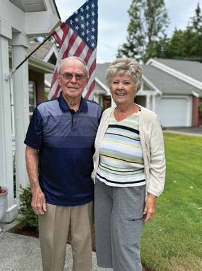 Jim and his wife, Beverly, outside of their home in Western Washington in 2026.
